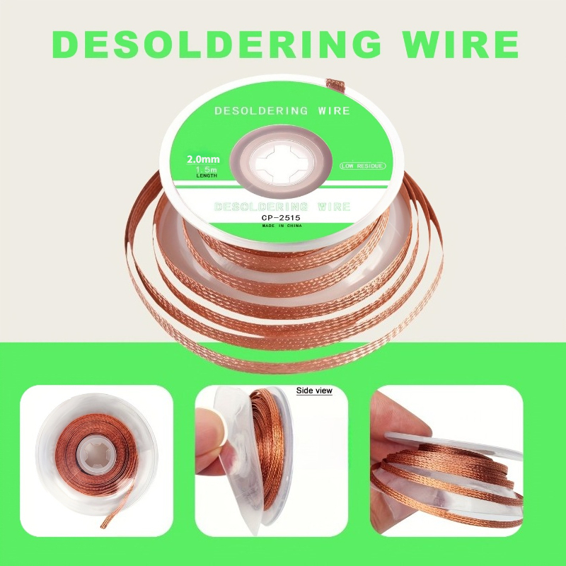 Copper Wire Roll - No‑Clean Desoldering Braid Copper Solder Wick