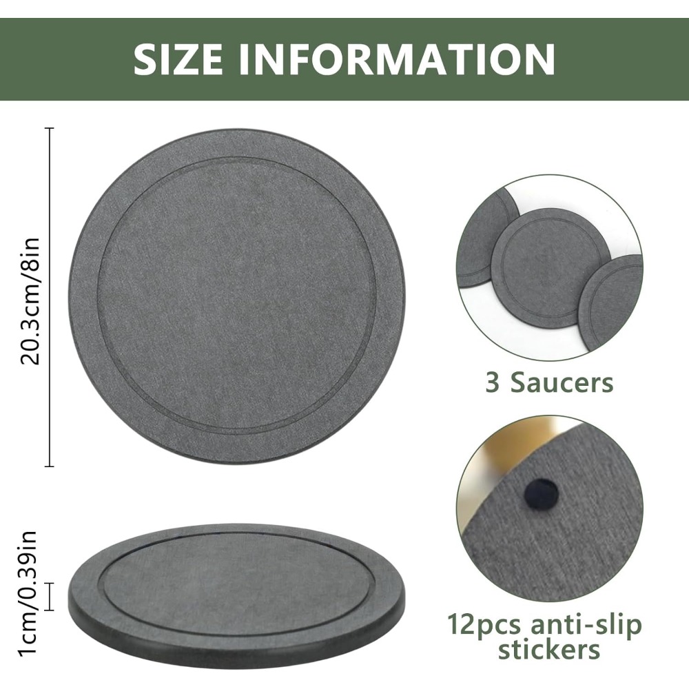 3Pcs/Set Diatomaceous Earth Pl - огляд і ціна Drip Tray Saucer